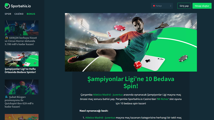 Sporbahis.io bonuslar